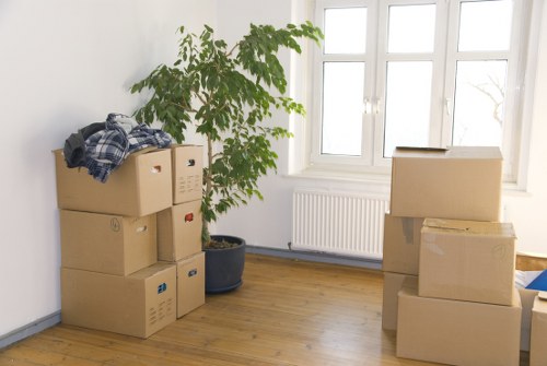Furniture and boxes being loaded for a Croydon move