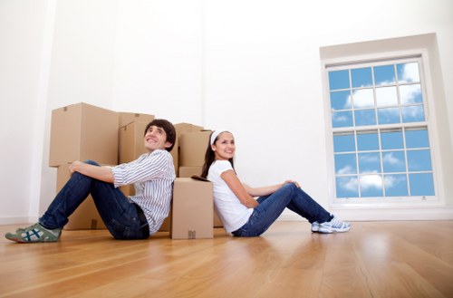 Croydon movers handling boxes and furniture at a property