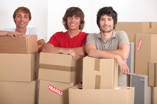 Packed household boxes ready for moving day