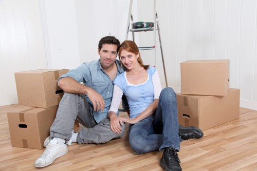 Boxes and furniture prepared for a house removal in Croydon