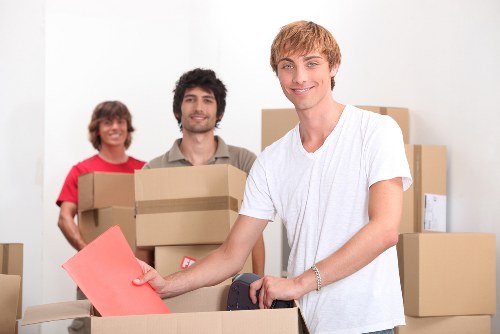 Packing materials and wrapped furniture prepared for local removals