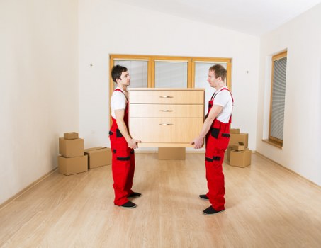 Packed household items ready for collection during Croydon removals