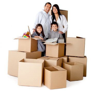 Local moving team handling household items for transport